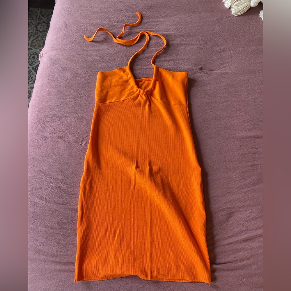Orange mini dress